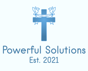 Blue Religious Cross  logo