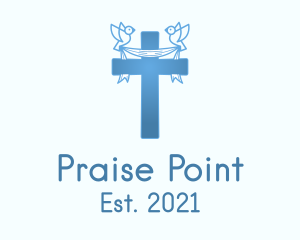 Blue Religious Cross  logo