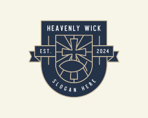 Cross Ichthys Church Heaven logo design