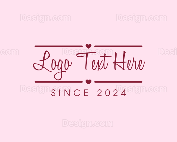 Retro Valentine Romance Heart Logo