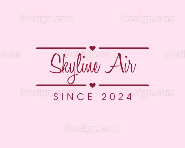 Retro Valentine Romance Heart Logo