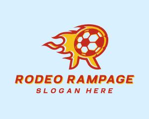 Soccer Flame Letter R logo design