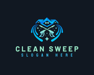 House Cleaning Maintenance logo design