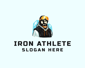 Iceberg Skier Athlete logo design