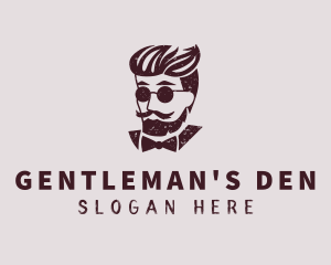 Grunge Hipster Gentleman logo design