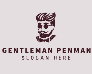 Grunge Hipster Gentleman logo design