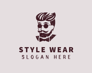 Grunge Hipster Gentleman logo design