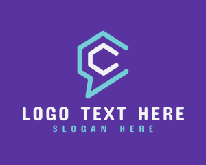 Chat Hexagon Letter C logo