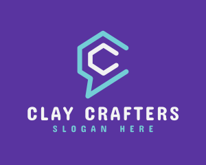 Chat Hexagon Letter C logo design