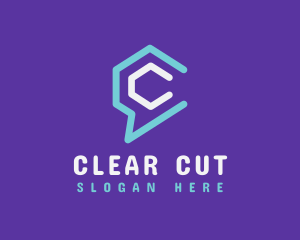 Chat Hexagon Letter C logo design