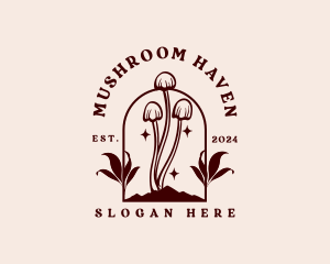 Nature Leaf Mushroom logo design