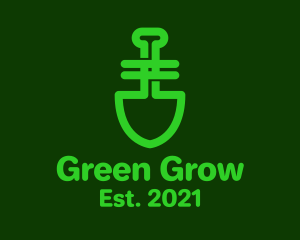 Green Garden Shovel logo design