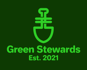 Green Garden Shovel logo design