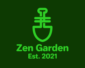 Green Garden Shovel logo design