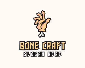 Halloween Hand Bone logo design