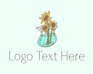 Floral Sunflower Pot  logo