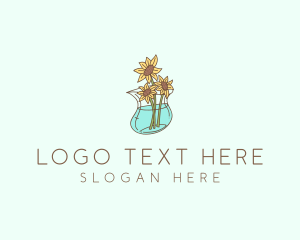 Floral Sunflower Pot  logo