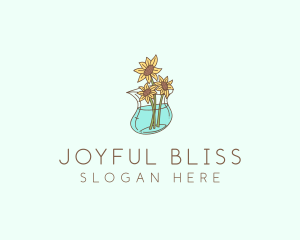 Floral Sunflower Pot  Logo