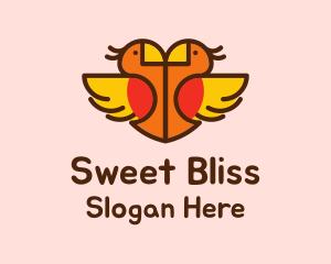 Lovely Twin Birds logo design