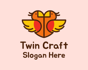 Lovely Twin Birds logo design