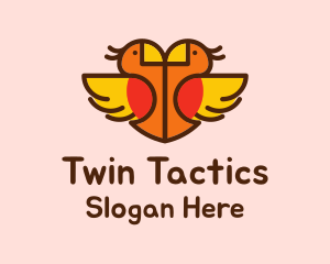 Lovely Twin Birds logo design