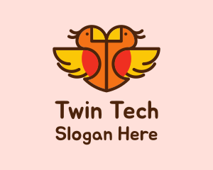 Lovely Twin Birds logo design