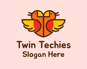 Lovely Twin Birds logo design