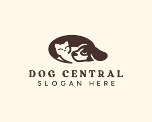 Sleeping Pet Cat Dog logo design