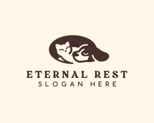 Sleeping Pet Cat Dog logo design