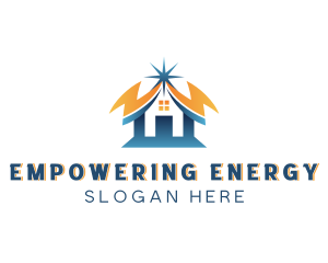 Home Electricity Lightning logo design