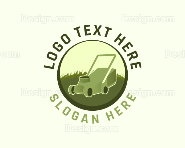 Landscaping Lawn Mower Logo