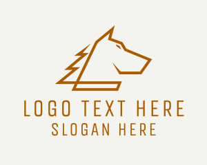 Minimalist Geometric Horse  Logo