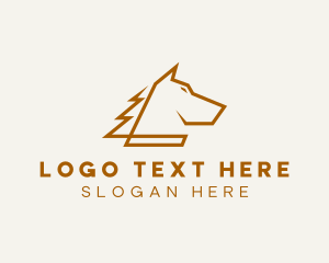 Minimalist Geometric Horse  logo