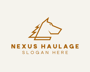 Minimalist Geometric Horse  logo design