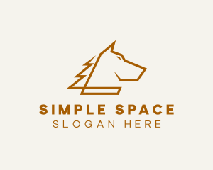 Minimalist Geometric Horse  logo design