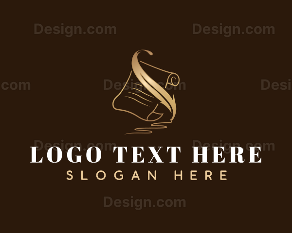 Elegant Feather Quill Pen Logo