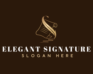 Elegant Feather Quill Pen logo design