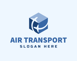 Plane Airline Travel Cube logo design