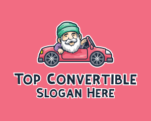Grandfather Convertible Car Cartoon  logo