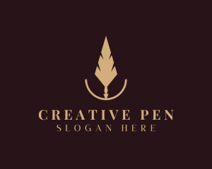 Pen Feather Novel Writer  logo design