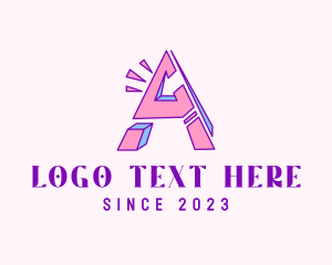 Isometric Letter A logo