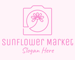 Pink Flower Photography Camera logo design