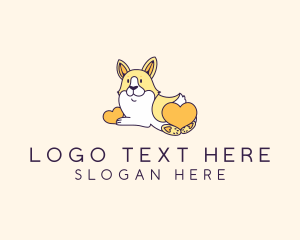 Cute Corgi Heart Logo