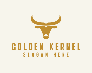 Golden Bull Horns  logo design