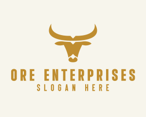 Golden Bull Horns  logo design