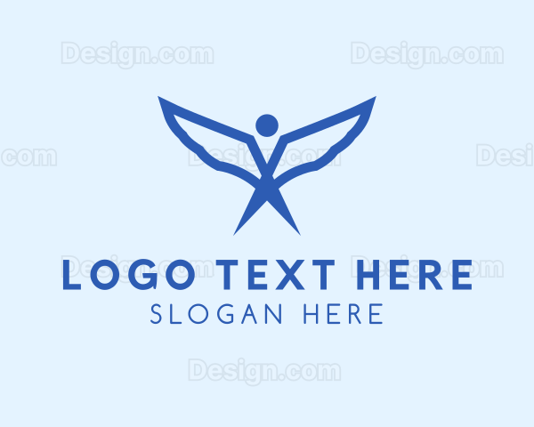 Angel Wings Flying Logo