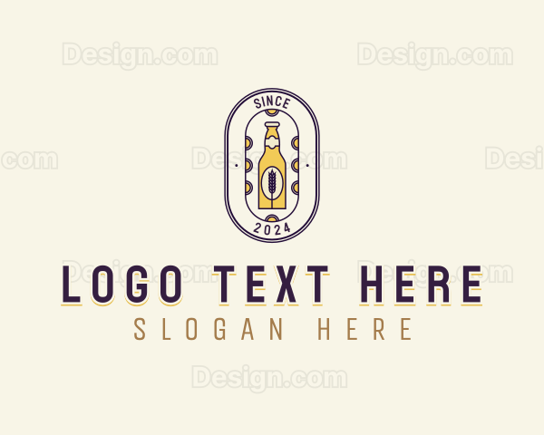 Malt Beer Bottle Logo