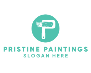 Painter Paintbrush Letter P logo design