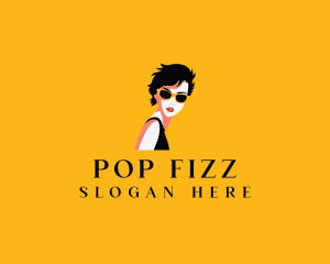 Sunglasses Pop Art Woman logo design