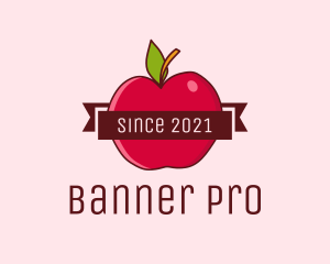 Apple Fruit Banner logo design